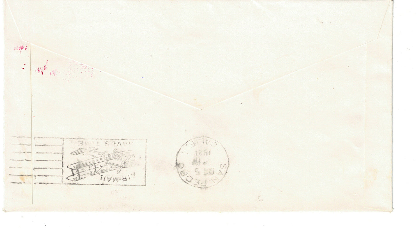USS Idaho Photographic Cachet Cover Crosby Beazell Sept 19 1931 with additional Air Mail cancel on back