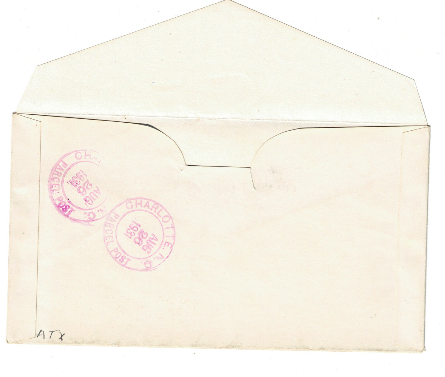 USS Tennessee cancel Photographic Cachet Cover Crosby Beazell Aug 18 1931 with artifact of envelope cutting on back