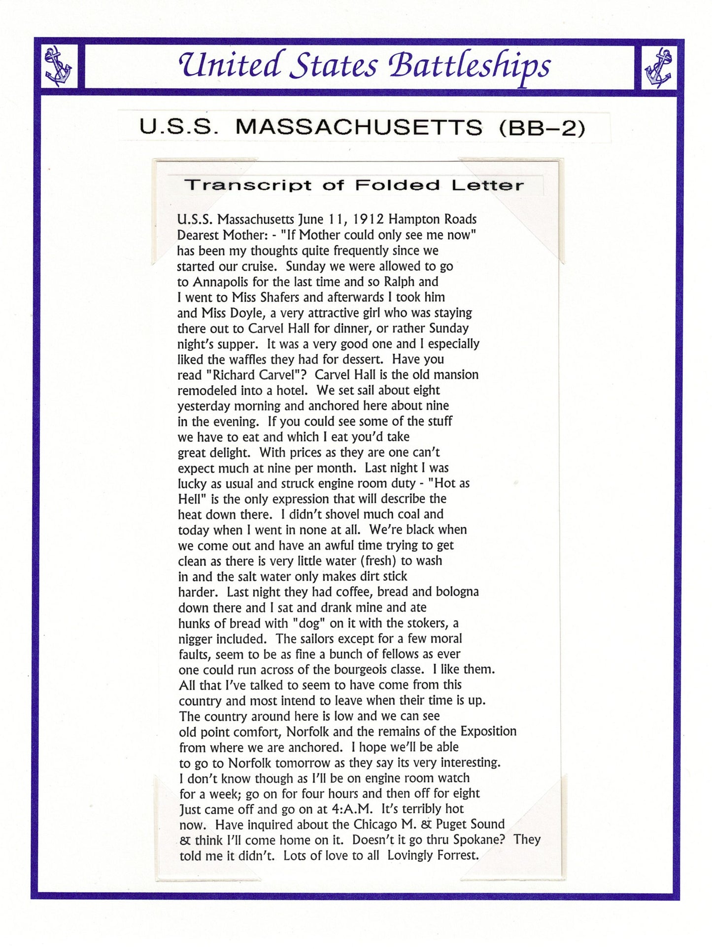 USS Massachusetts BB-2